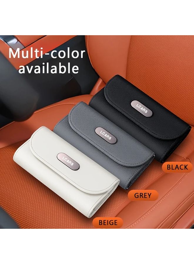 Black Car Sun Visor Glasses Case Magnetic Closure Universal Vehicle Storage Box - Image 3